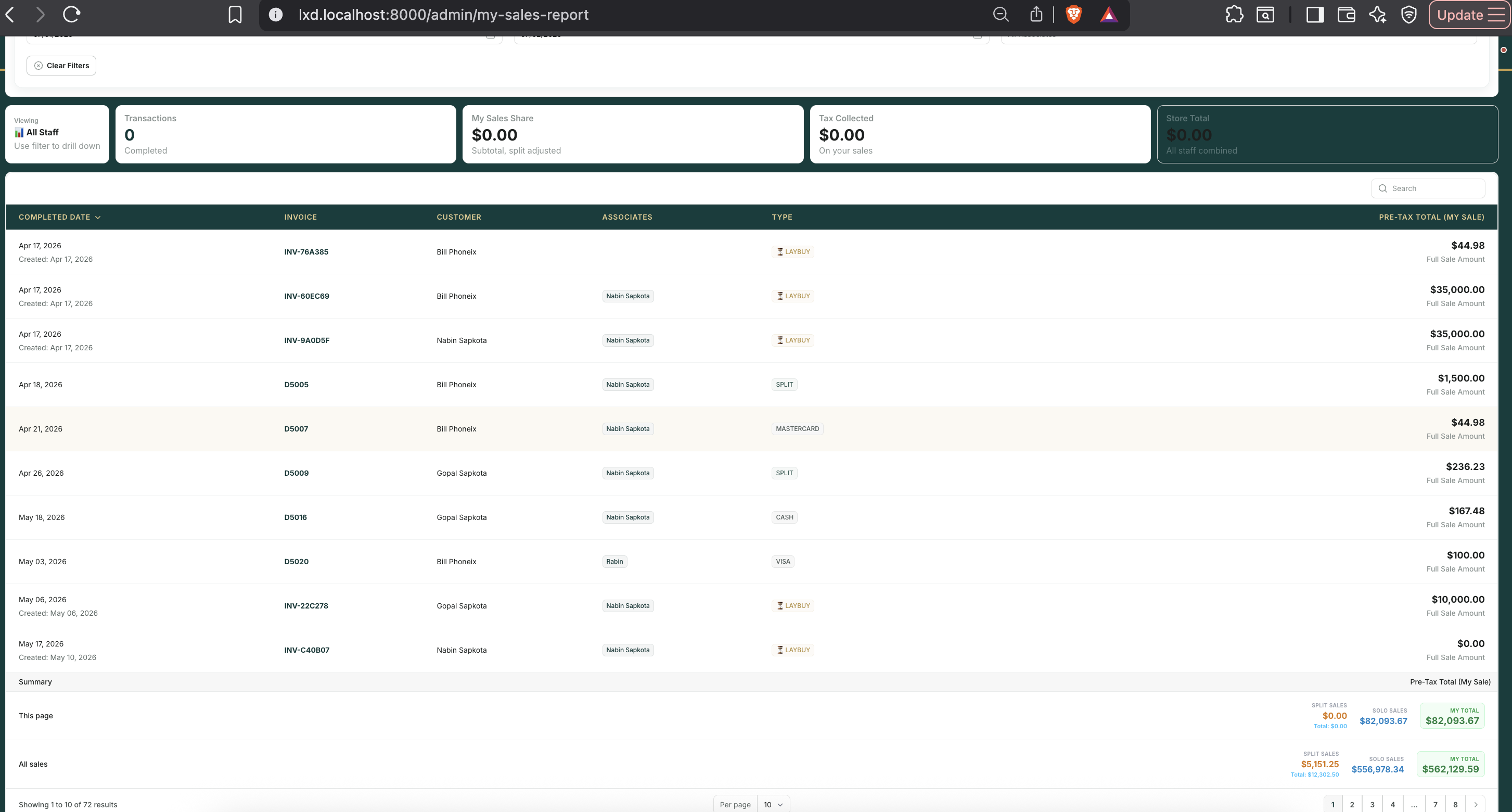 My Sales Report