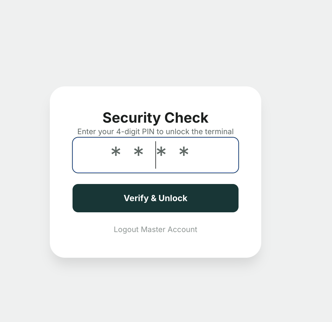 PIN login screen